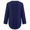 thumbnail image 4 of SDNall Womens Summer Long Sleeve Zip Casual Tunic V-Neck Rollable Blouse Tops, 4 of 9