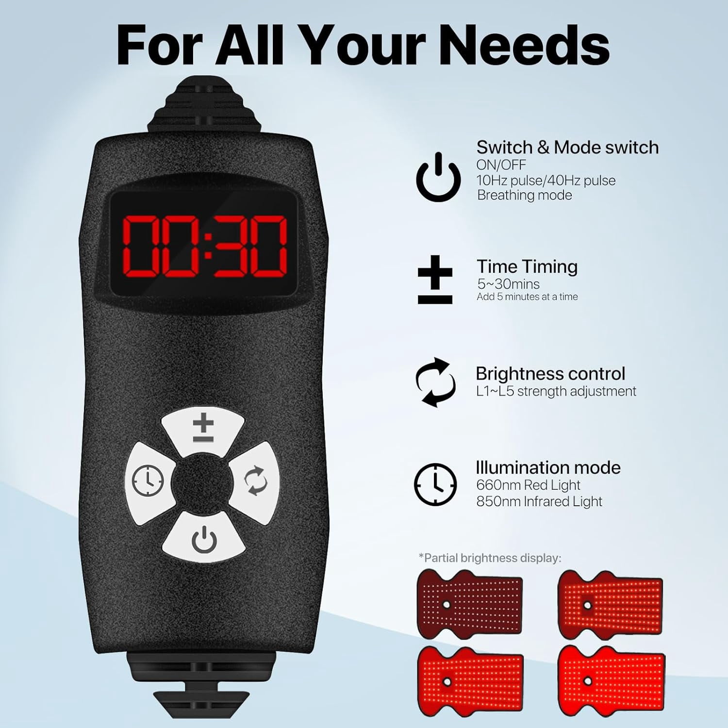 Red Light Belt for Neck, Knee, Feet, Hands, etc.Multi-Functional 660nm & 850nm Near-Infrared Light Wrap Devices with Heat for Body, Massager Mat at Home