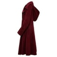 thumbnail image 4 of Long Trench Pea Coat for Women Wool Winter Trench Coat Goth Lapel Peacoat Color: Size: XL, 4 of 6