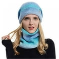 thumbnail image 2 of Womens Slouchy Beanie and Scarf Set for Girls Warm Knit Winter Ski Hat with Fleece Lined, 2 of 4