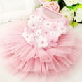 thumbnail image 3 of Summer Pet Dog Peach Blossom Dress Lace Chiffon Dress For Small Dog Puppy Wedding Birthday Party Clothing Dress, 3 of 9