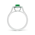 thumbnail image 2 of ANGARA Natural Emerald and Diamond Double Halo Ring in 14K White Gold for Women (Size-5mm) | May Birthstone, Birthday, Anniversary, Jewelry Gift for Women | Natural Emerald Ring, 2 of 8