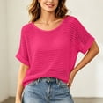 thumbnail image 6 of PBFRDSJ Womens Crochet Cover Up Open Knit Half Sleeve Beach Shirts Lightweight Breathable Round Neck Vacation Clothes, 6 of 9