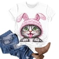 thumbnail image 4 of Levmjia Womens T Shirt Casual Short Sleeve Easter Printed Round Neck Loose Fit Printed Top Summer Polyester Comfortable Fashion Tee, 4 of 5