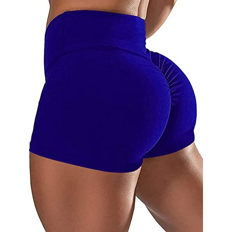Women's Short Leggings Side Pockets With Phone Pocket Tummy Control Butt  Lift High Waist Yoga Fitness Gym Workout Shorts Bottoms Black Royal Blue  Blue