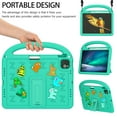 thumbnail image 5 of ELEHOLD Case for iPad Pro 11 2022/2021/2020/2018, Fun Animal Design EVA Durable Case with Handle & Stand & Strap, Easy Carry for Children,Green, 5 of 9