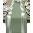 thumbnail image 1 of Sage Green Stripes Cotton Linen Table Runner 13x70 Inches Long, Burlap Cloth, Machine Washable, Perfect for Dining Room Coffee Holiday Party Wedding Events, 1 of 6
