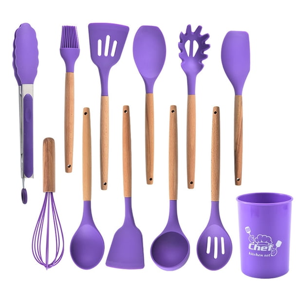 Juego de utensilios de cocina, utensilios de cocina de silicona antiadherente, juego de utensilios de cocina resistentes al calor Vhermosa Utensilios de Cocina