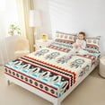 thumbnail image 4 of Homewish Bohemian Style Dreamcatcher Twin Sheet Sets,Retro Boho Tribal Twin Fitted Sheet,Triangle Striped Geometric Flat Sheet For Men Women,Microfiber Bedroom Decor,3pcs, 4 of 7