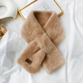 thumbnail image 2 of Dndkilg Womens Cute Cozy Scarves Cold Weather Ladies Fluffy Outdoor Neck Winter Mini Short Dressy Faux Fur for Women for Teen Girls Scarf Wrap Brown, 2 of 3