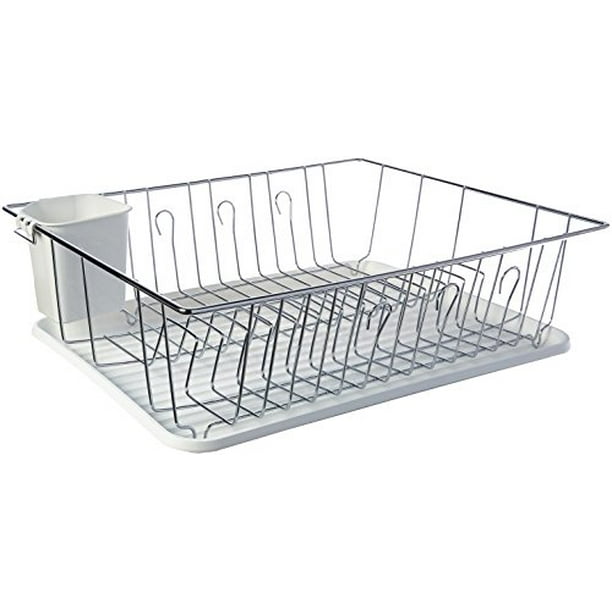 Mega Chef Single Level Dish Rack with 14 Plate Positioners and A ...