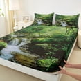 thumbnail image 3 of Manfei Kids Nature Jungle Full Size Sheets, Green Plant Botanical Bed Sheets, Tree Leaf Sheet Sets, Lightweight Room Decor, 4-Piece, 3 of 7