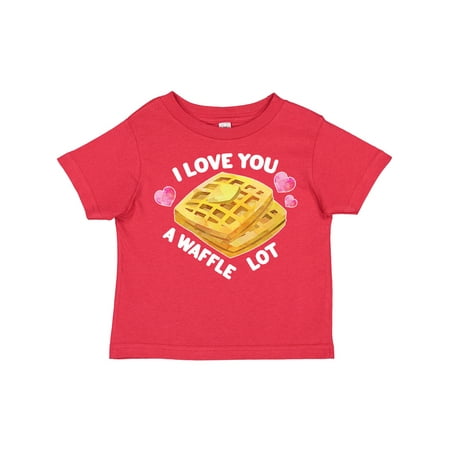 

Inktastic Valentine s Day I Love You a Waffle Lot with Hearts Gift Toddler Boy or Toddler Girl T-Shirt