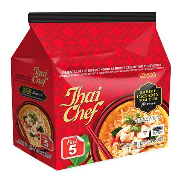 Thai Chef Instant Noodles Shrimp Creamy Tom Yum Flavour, 5 X 70 g