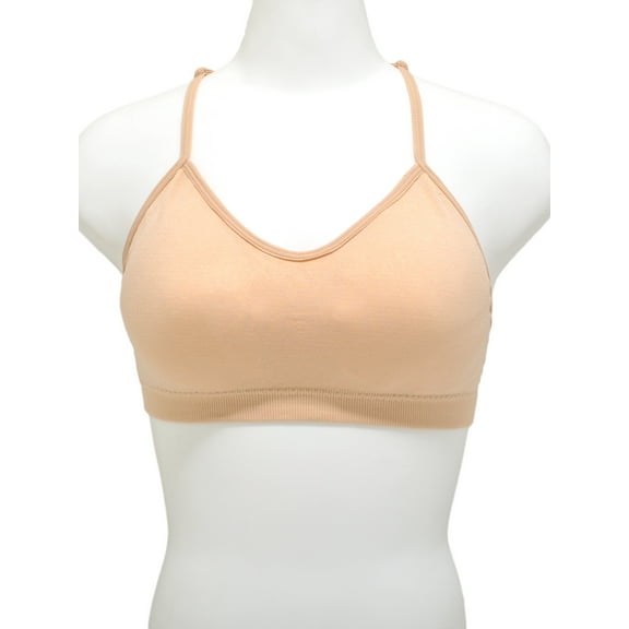 Angelina Girls Seamless Bralette with Embroidered Mesh Detail (6-Pack)