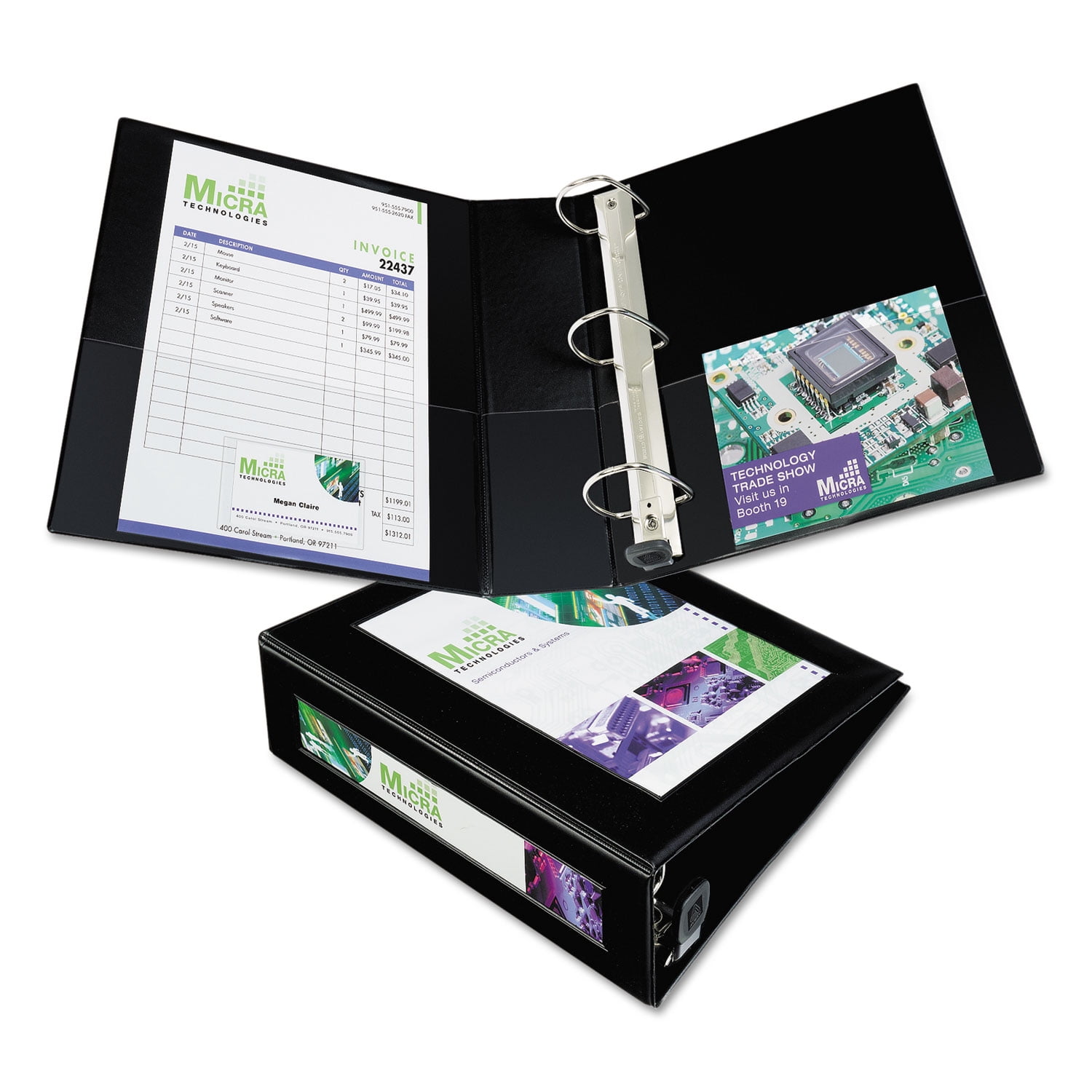 Avery Framed View Heavy-Duty Binders, 3 Rings, 3' Capacity, 11x8.5, Black