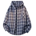 thumbnail image 4 of Handshe Men's Hooded Plaid Jacket, Long Sleeve with Button Front and Pocket, Casual Outerwear for Daily Wear and Outdoor Activities, 4 of 4