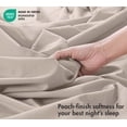 thumbnail image 4 of RUVANTI 100% Cotton Sheets – Soft Peached Percale, Lightweight & Breathable Cooling Comfort for Summer, 14″ Deep Pocket Full Sheet Set, 4-Piece, Linen, 4 of 7
