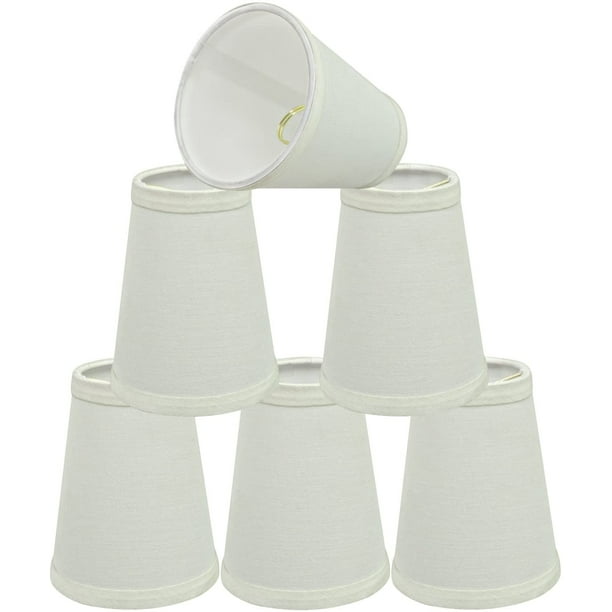 32654 6 Small Hardback Empire Shape Chandelier Clip On Lamp Shade Set Pack Transitional Design In Off White 4 Bottom Width 2 1 X 5 Count Com 32654 6 Small Hardback Empire Shape, Mini Chandelier Shade Designs