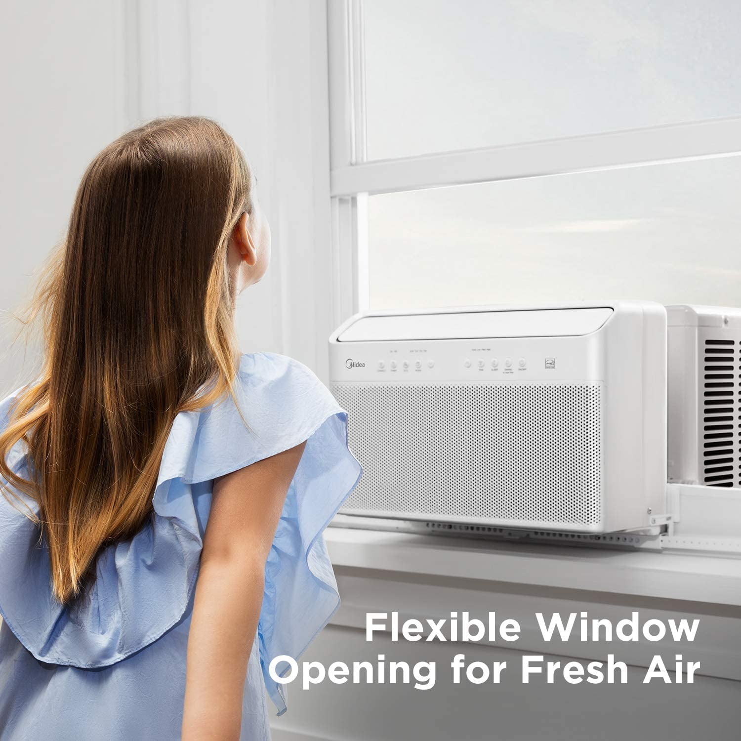 Midea U Inverter Window Air Conditioner 8 000btu U Shaped Ac With Open Window Flexibility Robust Installation Extreme Quiet 35 Energy Saving Smart Control Alexa Remote Bracket Included Walmart Com Walmart Com