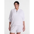 thumbnail image 2 of Avia Women's and Women's Plus Ribbed Ottoman Quarter Zip Sweatshirt, Sizes XS-4X, 2 of 6