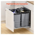 thumbnail image 2 of Pull Out Trash Can 70QT, Double Kitchen Waste Bin Under Sink, Heavy Duty Sliding Garbage Container with Soft Close, Door Kit, for Cabinet, Recycling (Grey), 2 of 6