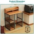 thumbnail image 3 of Advwin 4-Tier Mini Fridge & Microwave Oven Stand, Adjustable Kitchen Bakers Rack, Industrial Style Freestanding Utility Storage Shelf for Living Room, Dorm, Office, Bar, Natural, 3 of 9