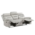 thumbnail image 4 of Lexicon Laconia Leather Double Reclining Sofa in Silver, 4 of 7