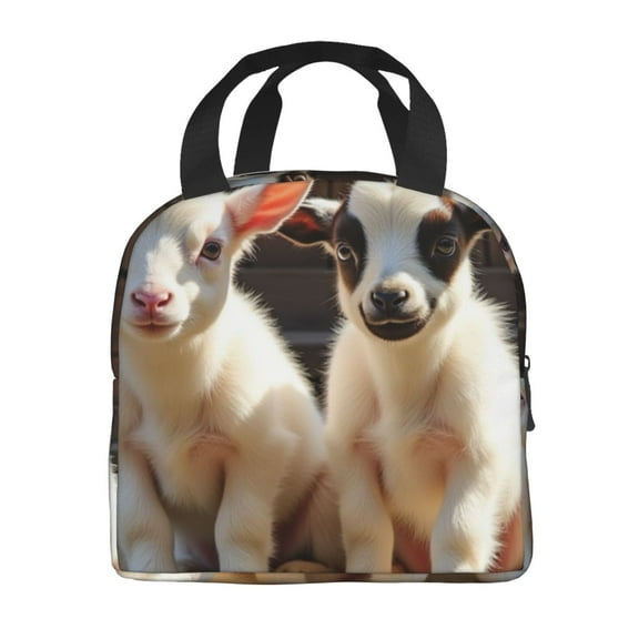 Portable Lunch Bag Insulated Baby Goats Lunch Box Reusable Tote Bag Unisex for Work, Travel, Picnic, Office, Camping, Hiking, Picnic, Beach