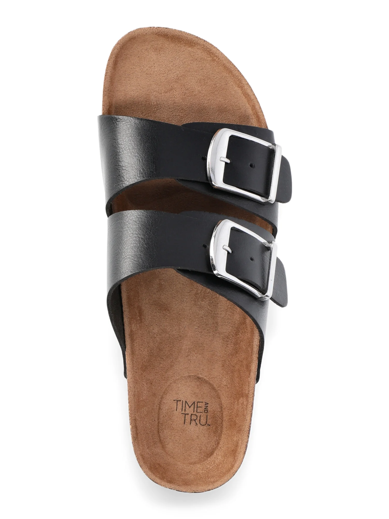 Time and Tru Women's Footbed Slide Sandals, Wide Width Available