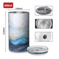 thumbnail image 4 of 20oz Coffee Tumblers Blue Marble Gold Wave Pattern Stainless Steel Vacuum Insulated Travel Tumbler Coffee Cups Mug with Lid and Straw with Cleaning Brush for Cold & Hot Drinks, 4 of 5