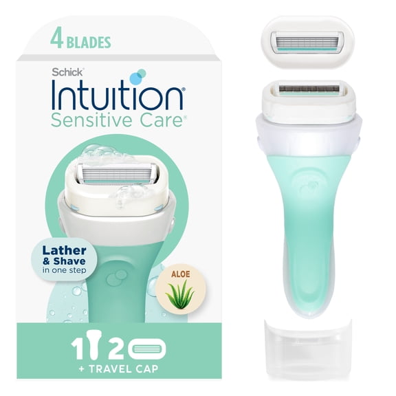 Schick Intuition Sensitive Care Women's Razor, 1 Handle 2 Refills - 2 Pack