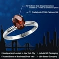 thumbnail image 2 of Gem Stone King PLAT-900 Platinum Red Garnet Engagement Ring for Women | 1.53 Cttw | Oval Checkerboard 8X6MM | Gemstone January Birthstone | Size 8, 2 of 6