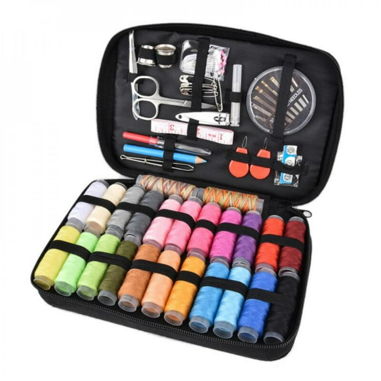 90pcs/set DIY Sewing Box Multi-function Travel Sewing Kit Needle Thread  Threader Tape Scissor Storage Bag Sewing Set with Case