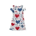 thumbnail image 6 of XADYUY Toddler Girls 4th Of July Dress Love Heart Firework Printed Patriotic Dresses Casual A-Line Short Sleeve TShirt Dress Cute Pleated Independence Day Skirt for 4-14t Kids,13-14 Years Red, 6 of 6