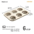 thumbnail image 3 of CHEFMADE Madeleine Mold Cake Pan, 6-Cavity Non-Stick Spherical Shell Madeline Bakeware, Oven & Dishwasher Safe (Champagne Gold), 3 of 10