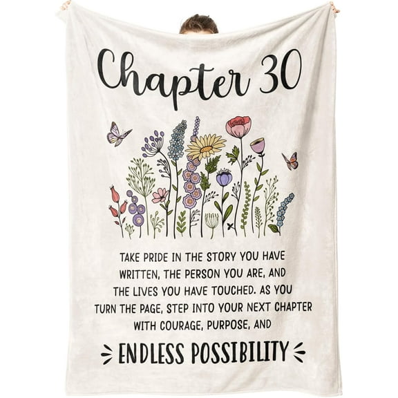 30th Birthday Gifts for Women, Chapter 30 Blanket, 30 Year Old Bday Gifts for Women, Daughter, Friend, 1995 30th Birthday Decorations for Her, Turning 30 Throw Blankets