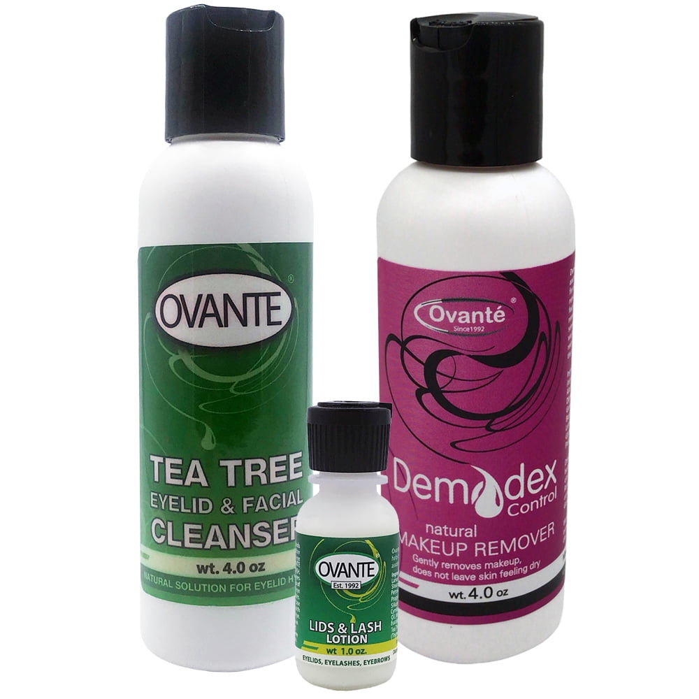 Demodex Control Complete Eyelids, Eyelashes, Face Care Kit with Make up Remover, Facial Cleanser