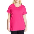 thumbnail image 2 of Just My Size T-Shirt Col Rond à Manches Courtes en Jersey de Coton pour Femmes, 1X, Amarante, 2 of 2
