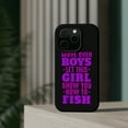 thumbnail image 4 of DistinctInk MagSafe Tough Case for Apple iPhone 15 Pro (6.1" Screen) - Move Over Boys, Girls Show You How to Fish - Wireless Charging Compatible, 4 of 6