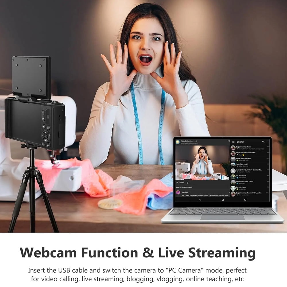 75MP 5K Vintage Digital Camera for Photography & YouTube Vlogging, 18X Digital Zoom, 180° Flip Selfie Screen, WiFi