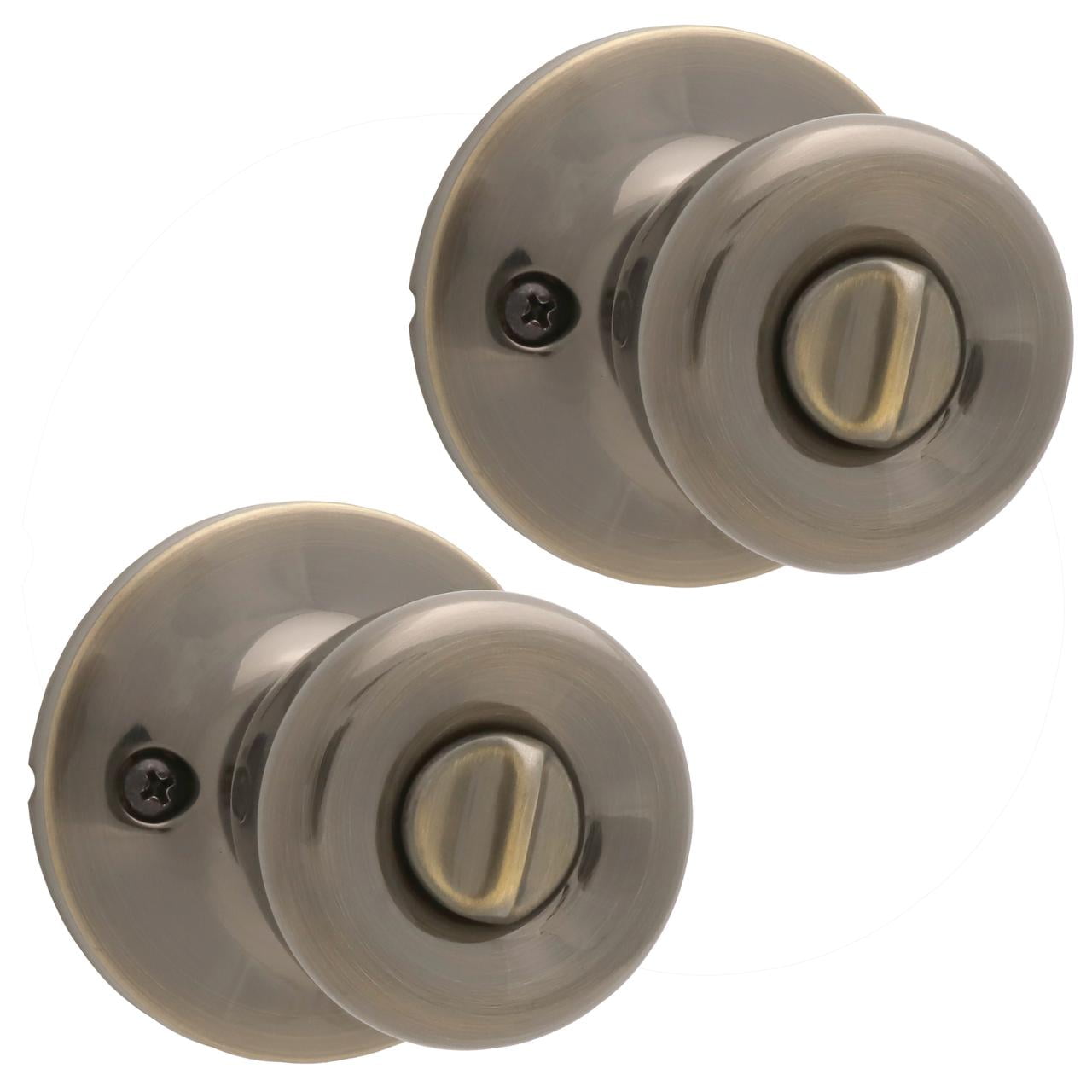 Lokhaus Privacy Tulip Doorknob Antique Brass 2 Count