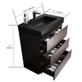 thumbnail image 4 of Walnut Finish - Triple Drawer Storage Optimization - Modern Home Bathroom - Clutter - Free Countertops, 4 of 4
