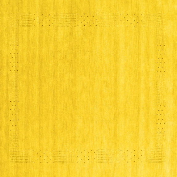 Ahgly Company Indoor Square Abstract Yellow Contemporary Area Rugs, 6' Square