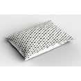 thumbnail image 2 of Ambesonne Clouds Pillow Sham 2 Pack, Pastel Abstract Sky Elements, 30"x20", Charcoal Grey Off White, 2 of 3
