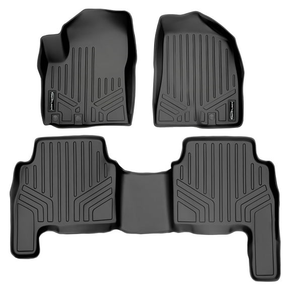 SMARTLINER Custom Fit Floor Mats 2 Row Liner Set Black Compatible With 2011-2013 Kia Sorento - All Models