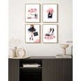 thumbnail image 3 of Drsoum Glam Pink Fashion Woman Wall Art Ladies Beauty Makeup Bathroom Decor 8x10in4pcs Natural Framed, 3 of 6