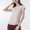 Pink, variant on Vivianyn HD Women's Half Zip Ruched Workout Tops, Short Sleeve Athletic Shirts for Yoga,Purple,Size S-XL