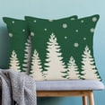 thumbnail image 2 of Christmas Pillow Covers 16x16 Inch Set of 2 Sage Green Cream Christmas Tree Snowflakes Decor Throw Pillows Winter Xmas Holiday Outdoor Cushion Cases for Couch Bed Decoration, 2 of 6