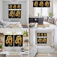 thumbnail image 6 of Yellow Sunflowers Kitchen Curtains Sets for Windows 36 Inch Length, Farmhouse Floral Leaves Butterfly Black Rod Pocket Window Treatments Tier Curtains and Valances Set for Bedroom/Bathroom, 6 of 8